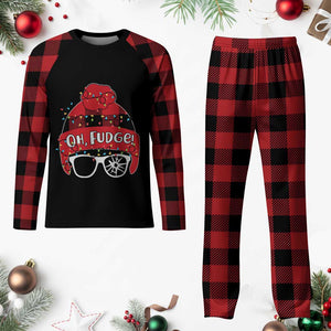 Funny Christmas Movie Plaid Pajama Set Oh Fudge Buffalo Plaid Printed Graphic Beanie Cap Xmas Light TS11 Buffalo Plaid Print Your Wear
