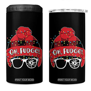 Funny Christmas Movie 4 in 1 Can Cooler Tumbler Oh Fudge Buffalo Plaid Printed Graphic Beanie Cap Xmas Light TS11 One Size: 16 oz Black Print Your Wear