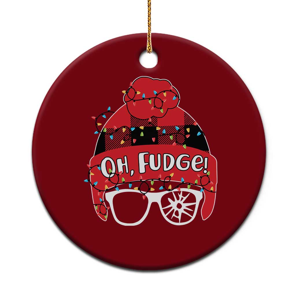 Funny Xmas Movie Ceramic Ornament Oh Fudge Buffalo Plaid Printed Graphic Beanie Cap Xmas Light TS11 1pc Red Print Your Wear