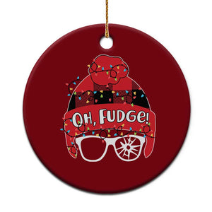 Funny Xmas Movie Ceramic Ornament Oh Fudge Buffalo Plaid Printed Graphic Beanie Cap Xmas Light TS11 1pc Red Print Your Wear