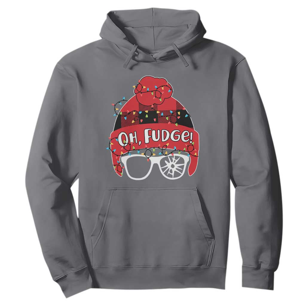 Funny Christmas Movie Hoodie Oh Fudge Buffalo Plaid Printed Graphic Beanie Cap Xmas Light TS11 Charcoal Print Your Wear