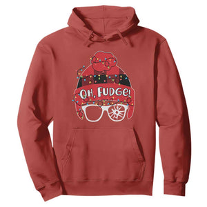 Funny Christmas Movie Hoodie Oh Fudge Buffalo Plaid Printed Graphic Beanie Cap Xmas Light TS11 Red Print Your Wear