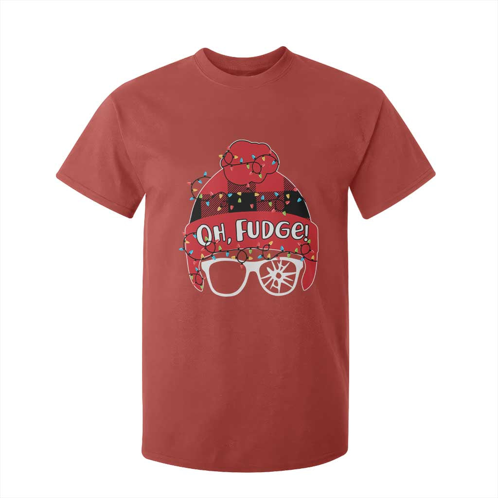 Funny Christmas Movie T Shirt For Kid Oh Fudge Buffalo Plaid Printed Graphic Beanie Cap Xmas Light TS11 Red Print Your Wear