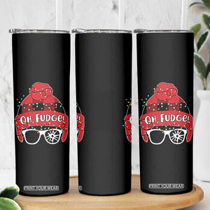 Funny Christmas Movie Skinny Tumbler Oh Fudge Buffalo Plaid Printed Graphic Beanie Cap Xmas Light TS11 Print Your Wear