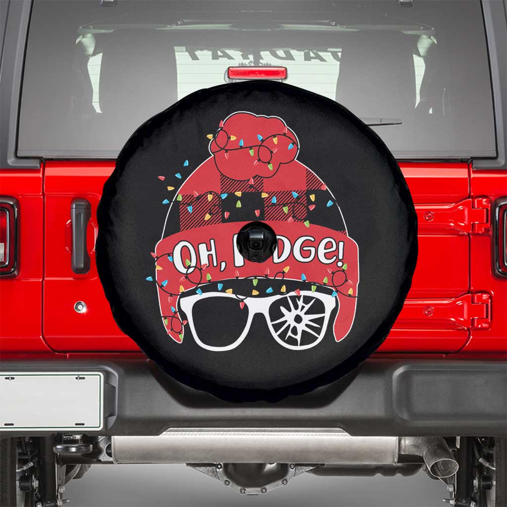 Funny Christmas Movie Spare Tire Cover Oh Fudge Buffalo Plaid Printed Graphic Beanie Cap Xmas Light TS11 Black Print Your Wear
