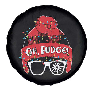 Funny Christmas Movie Spare Tire Cover Oh Fudge Buffalo Plaid Printed Graphic Beanie Cap Xmas Light TS11 Print Your Wear