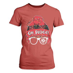 Funny Christmas Movie T Shirt For Women Oh Fudge Buffalo Plaid Printed Graphic Beanie Cap Xmas Light TS11 Red Print Your Wear