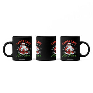 Funny Black Santa Says Six Seven Coffee Mug Christmas 67 Meme African American Santa Gen Alpha Slang TS11 Print Your Wear