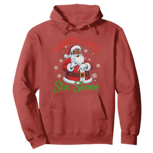 Funny Black Santa Says Six Seven Hoodie Christmas 67 Meme African American Santa Gen Alpha Slang TS11 Red Print Your Wear