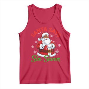 Funny Black Santa Says Six Seven Tank Top Christmas 67 Meme African American Santa Gen Alpha Slang TS11 Red Print Your Wear