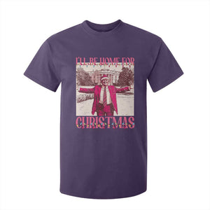 Funny Pink Trump Christmas T Shirt For Kid I'll Be Home For Christmas White House TS11 Purple Print Your Wear