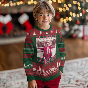 Funny Pink Trump Xmas Ugly Christmas Sweater I'll Be Home For Christmas White House TS11 Christmas Print Your Wear