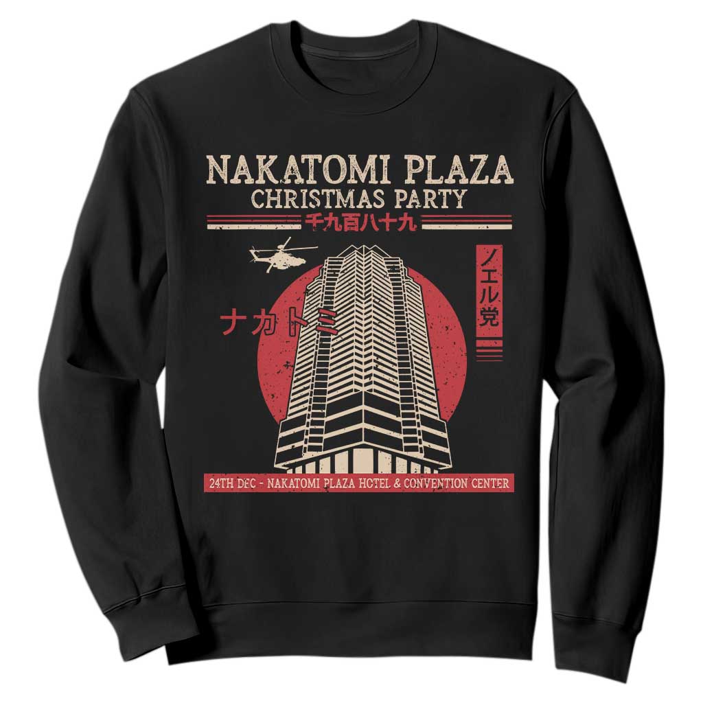 Christmas Nakatomi Plaza Sweatshirt Christmas Party 1988 Noel Vintage Japanese Style TS11 Black Print Your Wear