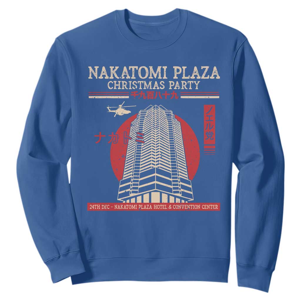 Christmas Nakatomi Plaza Sweatshirt Christmas Party 1988 Noel Vintage Japanese Style TS11 Royal Blue Print Your Wear