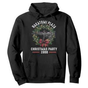Funny Nakatomi Plaza Hoodie Christmas Party 1988 Xmas Bullet Gun Wreath TS11 Black Print Your Wear