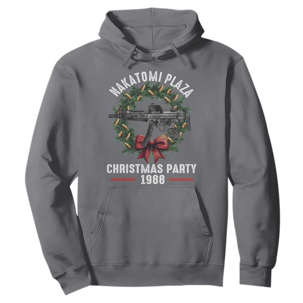 Funny Nakatomi Plaza Hoodie Christmas Party 1988 Xmas Bullet Gun Wreath TS11 Charcoal Print Your Wear