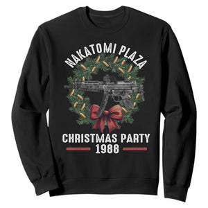 Funny Nakatomi Plaza Sweatshirt Christmas Party 1988 Xmas Bullet Gun Wreath TS11 Black Print Your Wear