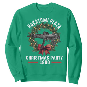 Funny Nakatomi Plaza Sweatshirt Christmas Party 1988 Xmas Bullet Gun Wreath TS11 Irish Green Print Your Wear