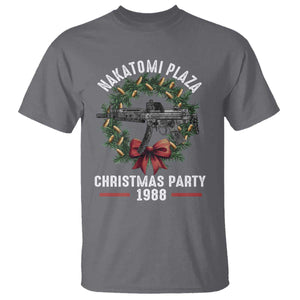 Funny Nakatomi Plaza T Shirt Christmas Party 1988 Xmas Bullet Gun Wreath TS11 Charcoal Print Your Wear
