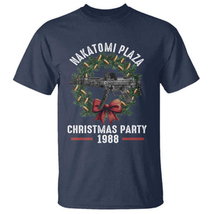 Funny Nakatomi Plaza T Shirt Christmas Party 1988 Xmas Bullet Gun Wreath TS11 Navy Print Your Wear