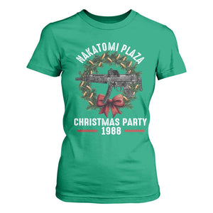 Funny Nakatomi Plaza T Shirt For Women Christmas Party 1988 Xmas Bullet Gun Wreath TS11 Irish Green Print Your Wear