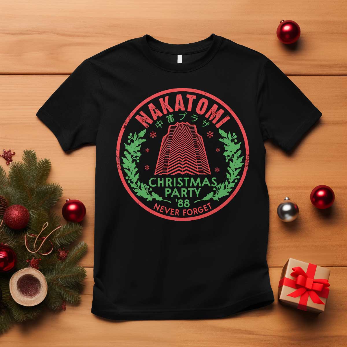 Christmas Nakatomi Plaza T Shirt Christmas Party 1988 Never Forget Xmas Mistletoe TS11 Black Print Your Wear
