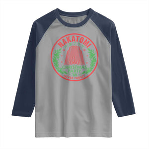 Christmas Nakatomi Plaza Raglan Shirt Christmas Party 1988 Never Forget Xmas Mistletoe TS11 Sport Gray Navy Print Your Wear