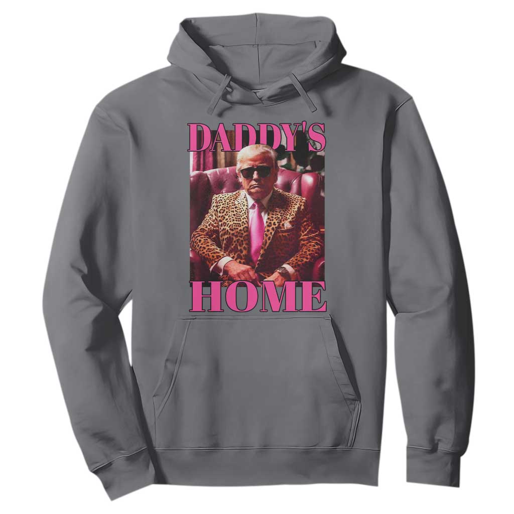 Funny Pink Leopard President Trump Hoodie Daddy's Home White House US Election 2024 TS11 Charcoal Print Your Wear