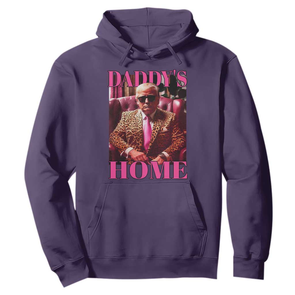 Funny Pink Leopard President Trump Hoodie Daddy's Home White House US Election 2024 TS11 Purple Print Your Wear