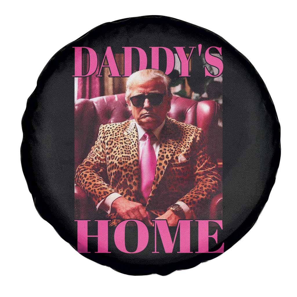 Funny Pink Leopard President Trump Spare Tire Cover Daddy's Home White House US Election 2024 TS11 Print Your Wear