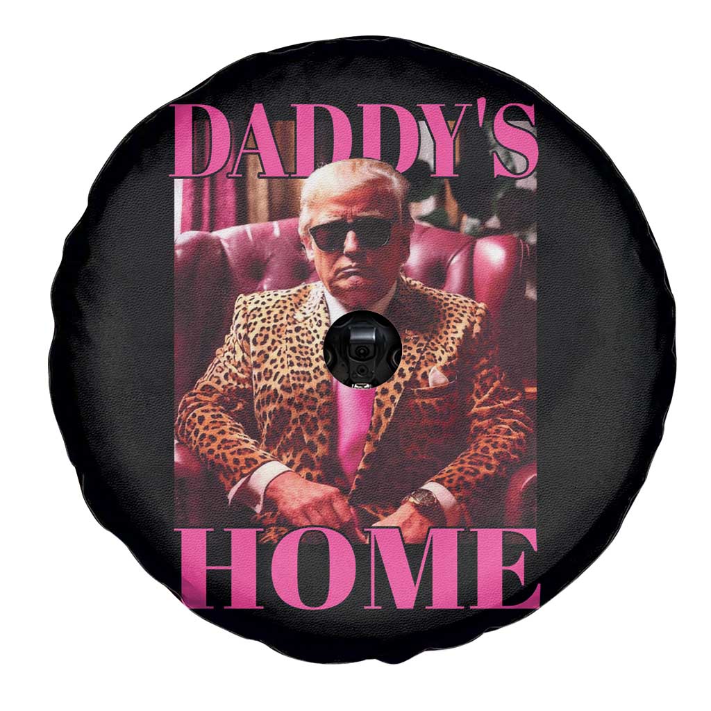 Funny Pink Leopard President Trump Spare Tire Cover Daddy's Home White House US Election 2024 TS11 Print Your Wear