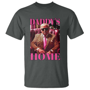 Funny Pink Leopard President Trump T Shirt Daddy's Home White House US Election 2024 TS11 Dark Heather Print Your Wear