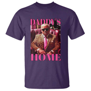 Funny Pink Leopard President Trump T Shirt Daddy's Home White House US Election 2024 TS11 Purple Print Your Wear