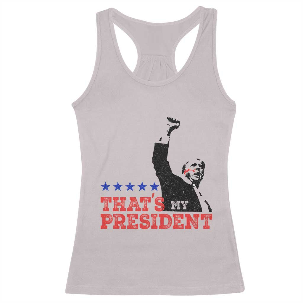That's My President Trump 2024 Racerback Tank Top President 45 And 47 US Election TS11 Ice Gray Print Your Wear