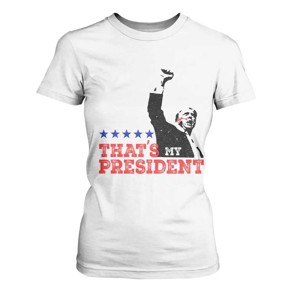 That's My President Trump 2024 T Shirt For Women President 45 And 47 US Election TS11 White Print Your Wear