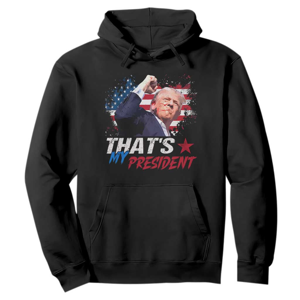 That's My President Trump 2024 Hoodie Vintage American Flag TS11 Black Print Your Wear