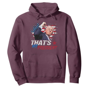 That's My President Trump 2024 Hoodie Vintage American Flag TS11 Maroon Print Your Wear
