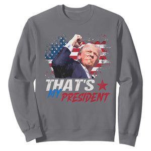 That's My President Trump 2024 Sweatshirt Vintage American Flag TS11 Charcoal Print Your Wear