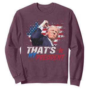 That's My President Trump 2024 Sweatshirt Vintage American Flag TS11 Maroon Print Your Wear