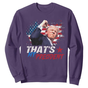 That's My President Trump 2024 Sweatshirt Vintage American Flag TS11 Purple Print Your Wear