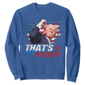 That's My President Trump 2024 Sweatshirt Vintage American Flag TS11 Royal Blue Print Your Wear