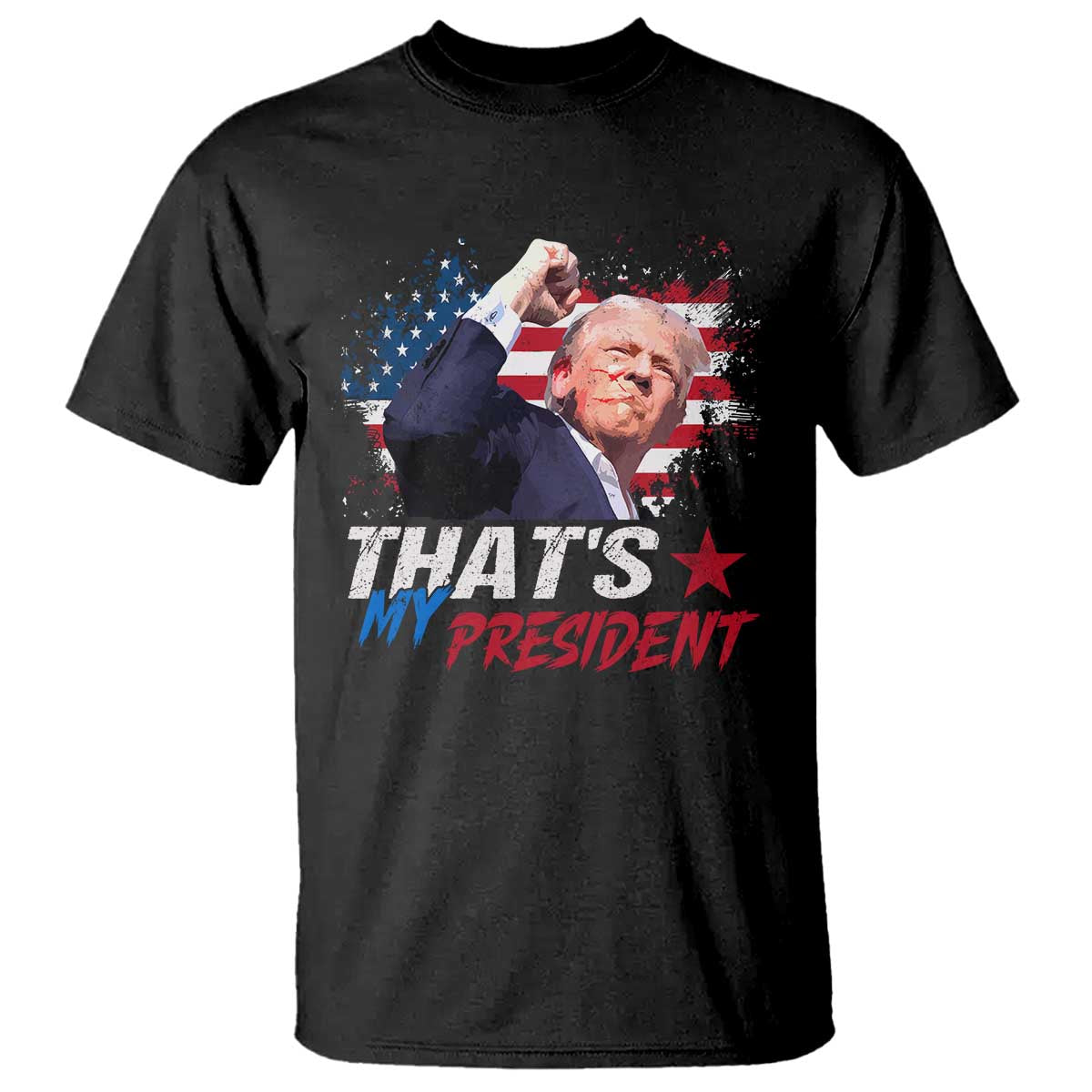 That's My President Trump 2024 T Shirt Vintage American Flag TS11 Black Print Your Wear