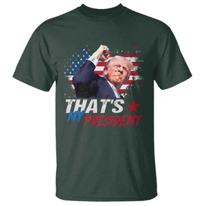 That's My President Trump 2024 T Shirt Vintage American Flag TS11 Dark Forest Green Print Your Wear