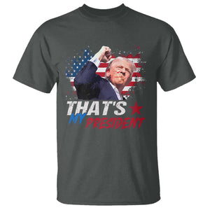 That's My President Trump 2024 T Shirt Vintage American Flag TS11 Dark Heather Print Your Wear