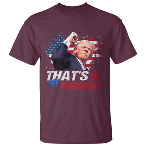 That's My President Trump 2024 T Shirt Vintage American Flag TS11 Maroon Print Your Wear