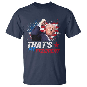 That's My President Trump 2024 T Shirt Vintage American Flag TS11 Navy Print Your Wear