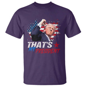 That's My President Trump 2024 T Shirt Vintage American Flag TS11 Purple Print Your Wear