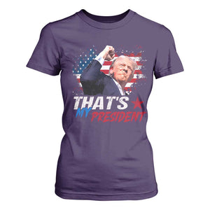 That's My President Trump 2024 T Shirt For Women Vintage American Flag TS11 Purple Print Your Wear