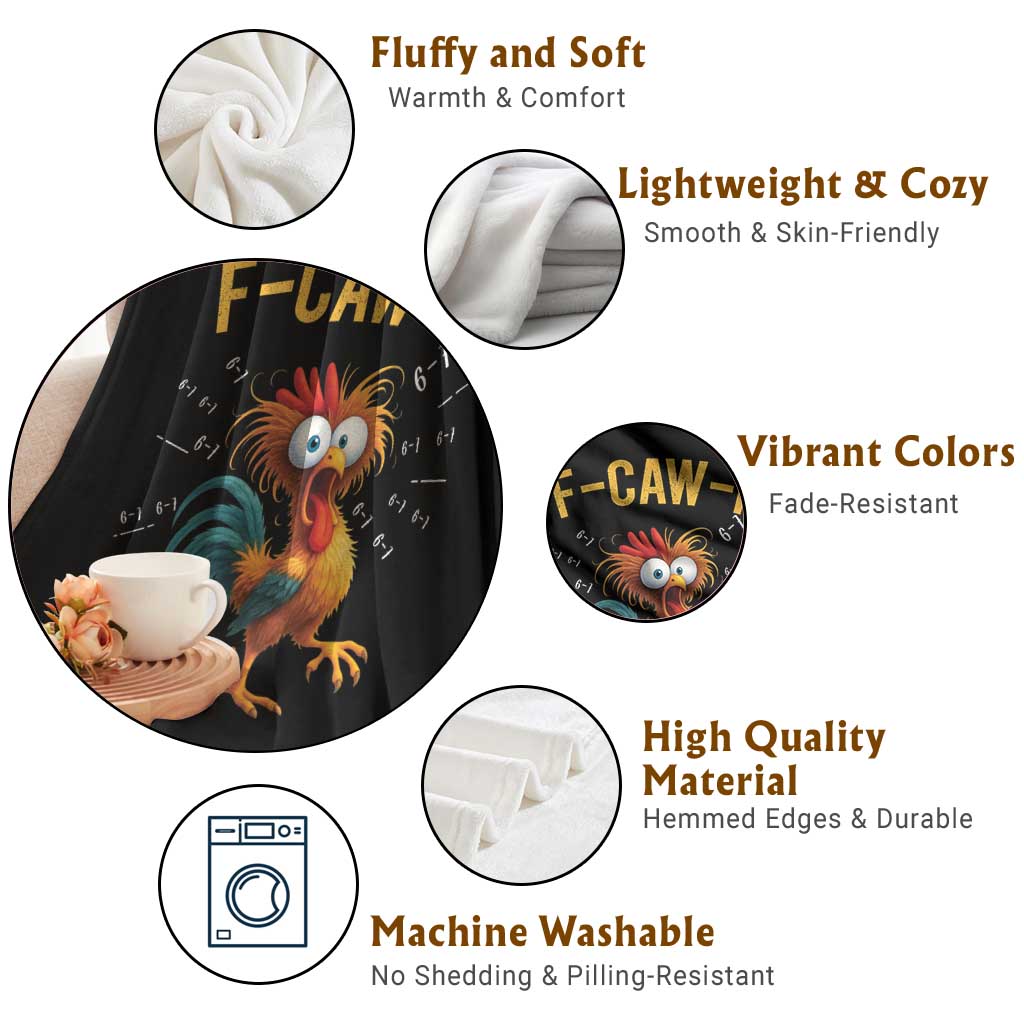Funny F Caw F 67 Meme Throw Blanket Cartoon Rooster Chicken Poultry Humor TS11 Print Your Wear