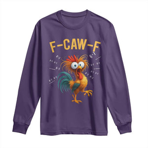 Funny F Caw F 67 Meme Long Sleeve Shirt Cartoon Rooster Chicken Poultry Humor TS11 Purple Print Your Wear